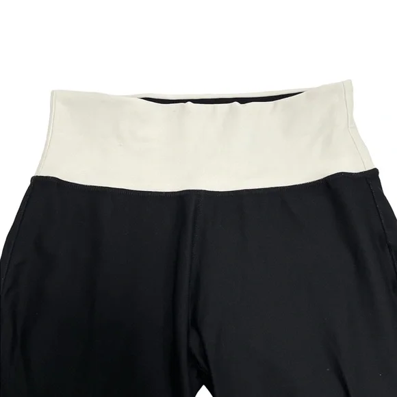 Alo Yoga Cool Fit High Waist Crop Leggings Wide Leg Yoga Pants Black Size M - Picture 4 of 6